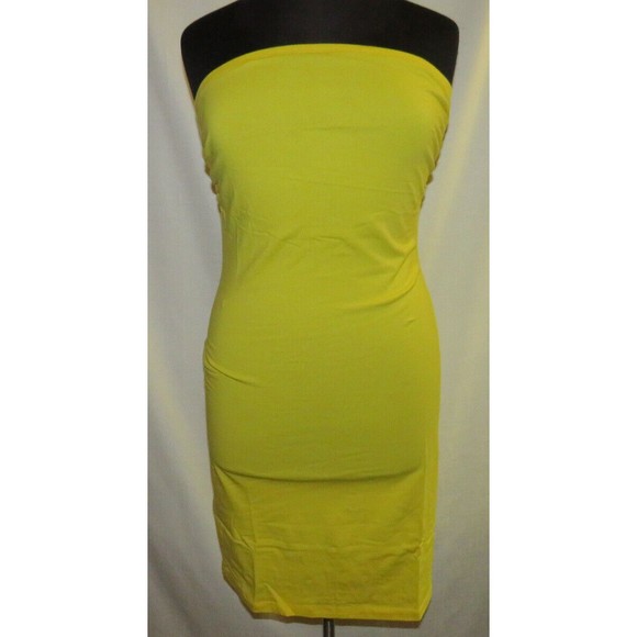 Love J Yellow Strapless Bodycon Mini Dress Plus Size 2X - Picture 6 of 6